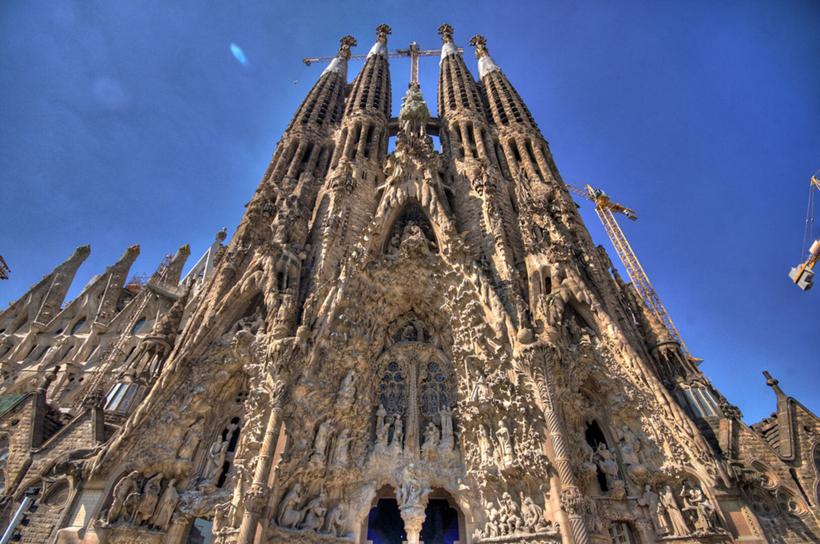 Nativity Facade intricate stone carvings depicting birth of Christ